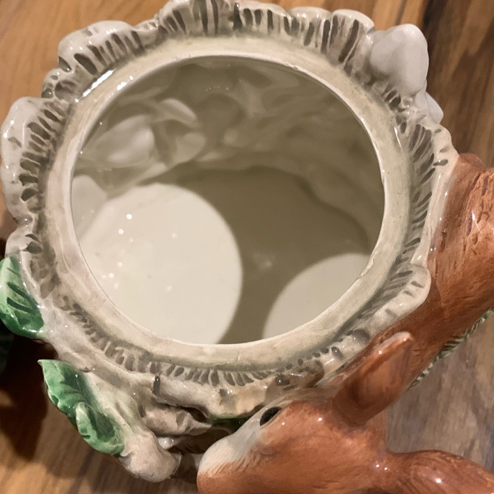 Fitz and Floyd Classics deer fawn and frolicking bunnies 7” container decor - Picture 7 of 14
